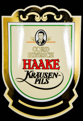 Haake Kräusen Bier Cord Hinrich Emaile Schild, 70er Jahre, NEU