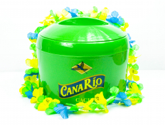Canario Cachaca, 8L ice cube cooler, ice box, ice cube container with tongs and Hawaiian chain