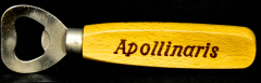 Apollinaris bottle opener, retro style, wooden handle