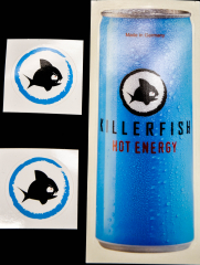 Killerfish Energy, Original 3x Aufkleber, Sticker, Surfer