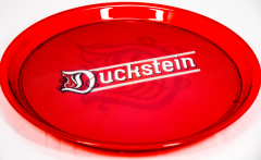 Duckstein beer, serving tray, round tray, red / transparent gummed, 37 cm