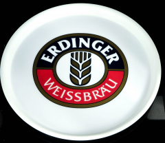 Erdinger Weissbier, serving tray, waiters tray, round tray, white