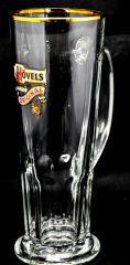 Hövels Glas / Gläser, Bierglas / Biergläser, Goldrand, Habsburg Seidel 0,5l