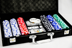 Holsten Pilsener Pokerkoffer Set in Leder schwarz, abschließbar, sehr edel...