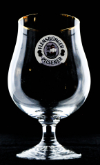 Flensburger Glas / Gläser, Bierglas, Schwenker, Kugelglas Lüttich Goldrand 0,4l