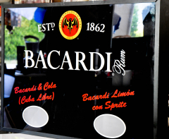 Bacardi, rum, rare neon sign in aluminum