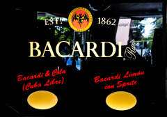 Bacardi, Rum, seltene Neon Leuchtreklame in Alugehäuse, Ausstellungsstück