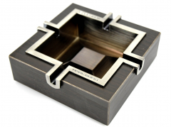 Marlboro design stainless steel / wood look ashtray wind ashtray square