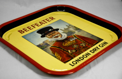 Beefeater London Gin, Metall Tablett, Serviertablett, Metall, eckig, selten..