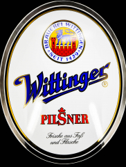 Wittinger Bier Werbeschild, Pilsener Reklameschild, Emaille Schild 70er Jahre