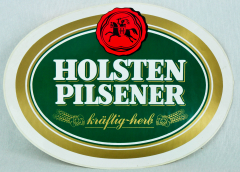 Holsten Pilsener Bier, Aufkleber, 70er Jahre, kräftig-herb, grün, oval