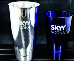 Skyy Vodka Shaker Set, Edelstahl / Blau, sehr hochwertig