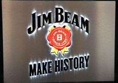 Jim Beam Whisky, LED Edelstahl Leuchtreklame, Leuchtwerbung, Animiernd!!