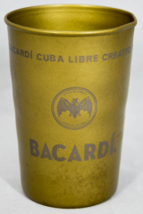 Bacardi Rum, metal mug, vintage LOOK, used LOOK, bronze Product details: Glass height approx .: 10.2 cm Diameter at the top approx .: 7.2 cm