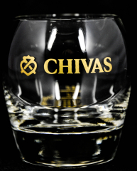 Chivas Regal Glas / Gläser, Tumbler, Whiskeyglas, Gold/Logo Smiley Lächelndes Glas