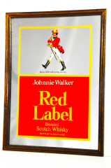 Johnnie Walker Red Label Whisky, Werbespiegel, Barspiegel, Spiegel in Holzrahmen