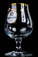 Krombacher beer, snifter, glass, glasses, beer glass, beer glasses Brussels gold rim, 0.3l