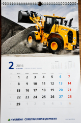 Hyundai Industries, Baumaschinen, Wandkalender 2016 Construction Equipment