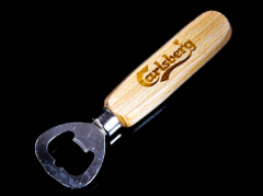 Carlsberg beer retro bottle opener, bottle opener, opener, wooden handle