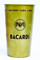 Bacardi Rum, Metallbecher, Becher, used LOOK, Vintage, Gold