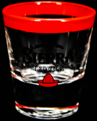 Sierra Tequila Shotglas, Stamper, Limited Edition, rot