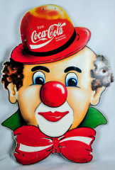 Coca Cola, 80er Jahre Pappschild Coca Cola The Clown