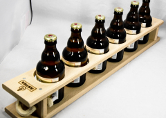 Astra Bier, Meter - Echtholz Brett für 6 Flaschen / Knollen - Träger