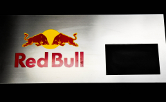 Red Bull Energy, Design Edelstahl Schreibtafel, Werbetafel, Kreidetafel