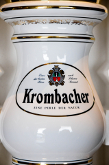 Krombacher Bier, Keramik Zapfsäule, 3 Zapfhahnanschlüsse, Messingbeschläge, neu