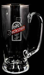 Duckstein beer mug, glass / glasses, beer glass with silver rim, Karsten Kehrein 2009