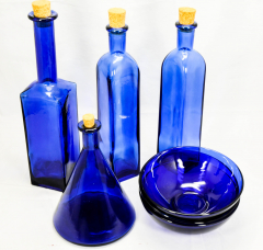 Gauloises Tabak 4 x Essig, Basilikum und Öl Flasche + 3 x Glasschale