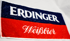 Erdinger Weißbier Brauerei, Barhandtuch, Bartowel, blau/rot