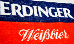 Erdinger Weißbier Brauerei, Barhandtuch, Bartowel, blau/rot