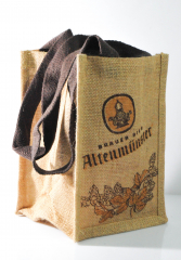 Altenmünster beer, jute bottle carrier, bottle bag, 4-bottles carrier, foldable