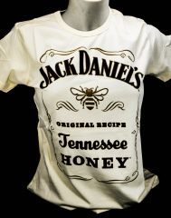 Jack Daniels Whiskey, Women T-Shirt Honey beige Gr.M, full Logo