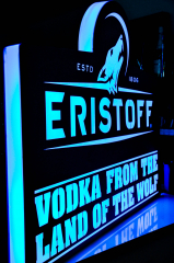 Eristoff Vodka, XXL LED-Leuchtreklame in Edelstahl gebürstet, dimmbar!!