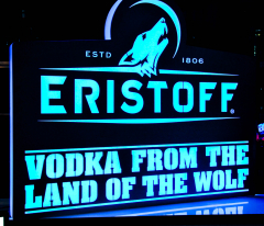 Eristoff Vodka, XXL LED-Leuchtreklame in Edelstahl gebürstet, dimmbar!!
