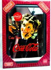 Coca Cola, Werbespiegel in Kunststoffrahmen schwarz Coke Time