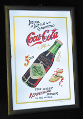 Coca Cola, Werbespiegel in Kunststoffrahmen schwarz Drink Bottle