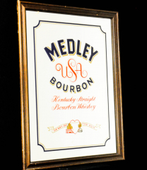 Medley Bourbon Werbespiegel in Echtholzrahmen USA