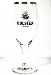 Holsten Pilsener, glass / glasses Cup glass 0.4l, silver-platinum rim, Hamburg