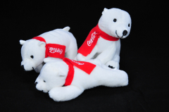 Coca Cola polar bears, plush stuffed animal, Bärtrix family, Lotte, Ben, NEW