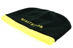 Warsteiner beer, fleece reversible hat, wool hat, hat, knitted hat Yellow/Black