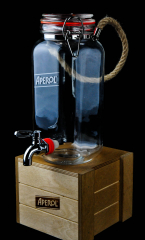 Aperol Spritz, 1,5l Tisch-Zapfanlage, Bowle Zapfglas, Ausgießer Table Barrel mit Hp