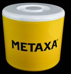 Metaxa, 10l Eiswürfelkühler, Eisbox, Eiswürfelbehälter, 3teilig, Gelb / Weiß