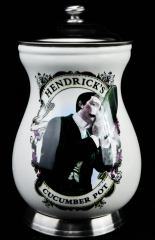Hendricks Gin, Gurkenfass aus Porzellan in Edelstahlumfassung, sehr selten..