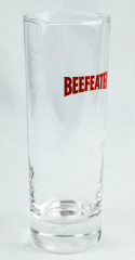 Beefeater Gin, Longdrink Glas mit Konturschrift Dry Gin, Logo rot