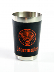 Jägermeister Likör, USA Edelstahl Leder Stamper Stamperl Schnapsglas Shot Glas
