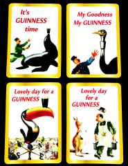 Guinness Bier, 4 x Kühlschrankmagnete, Retro Magnet Set