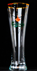 CARLSBERG GLAS / GLÄSER, BIERGLAS, GRÜN GOLDRAND POKAL 0,3 l